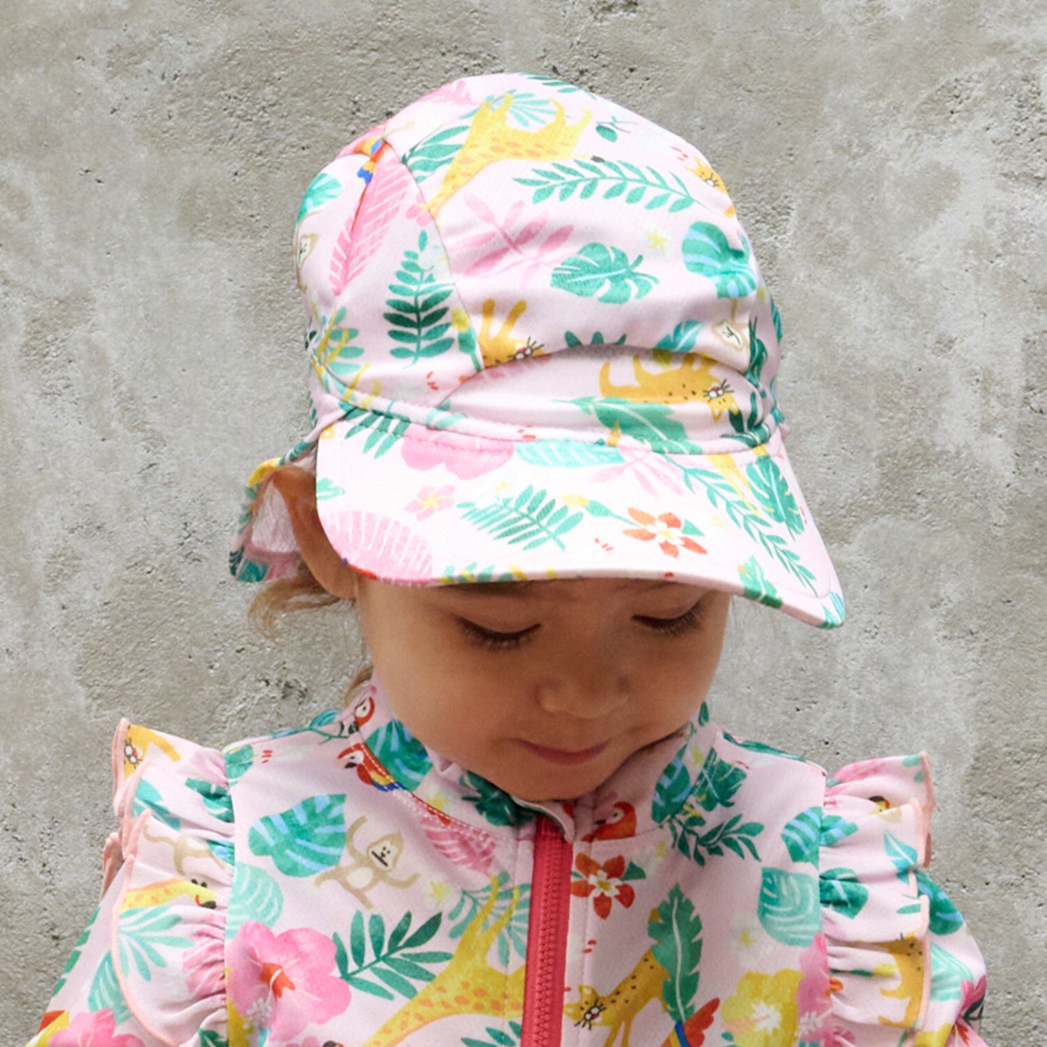 総柄日除けつきスイムキャップ