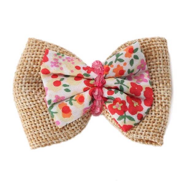 ラフィアリボンヘアクリップ