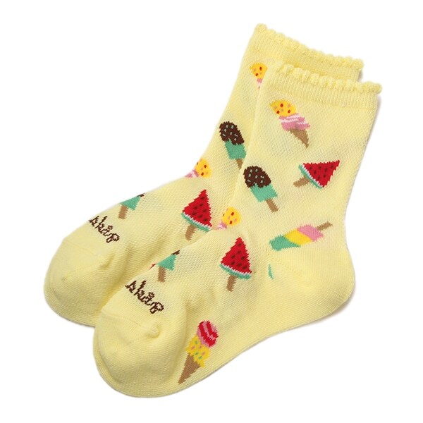 アイス柄クルーソックス