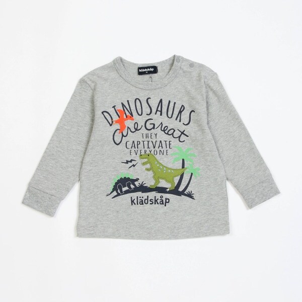 【人気商品再入荷】【直営店で取り扱い無し】恐竜+背中ギザギザ長袖Tシャツ