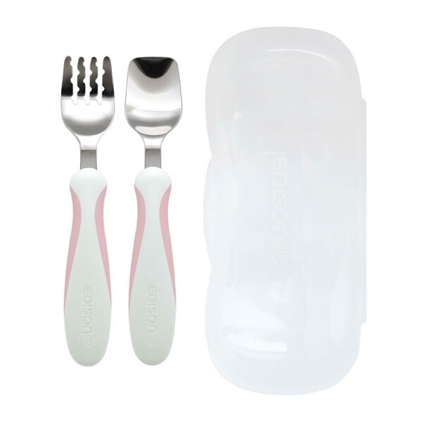 【エジソンママ】【1.5歳頃～】フォーク&スプーン プラスケース付