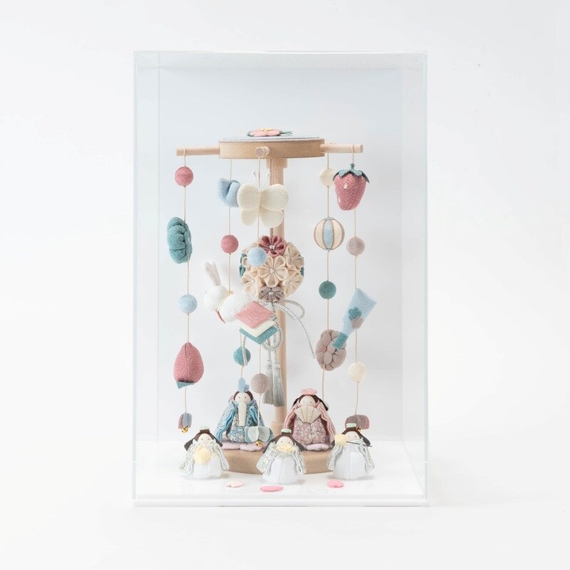 【夢み屋】【雛人形】白粋-HAKI-つるし飾り結五人飾