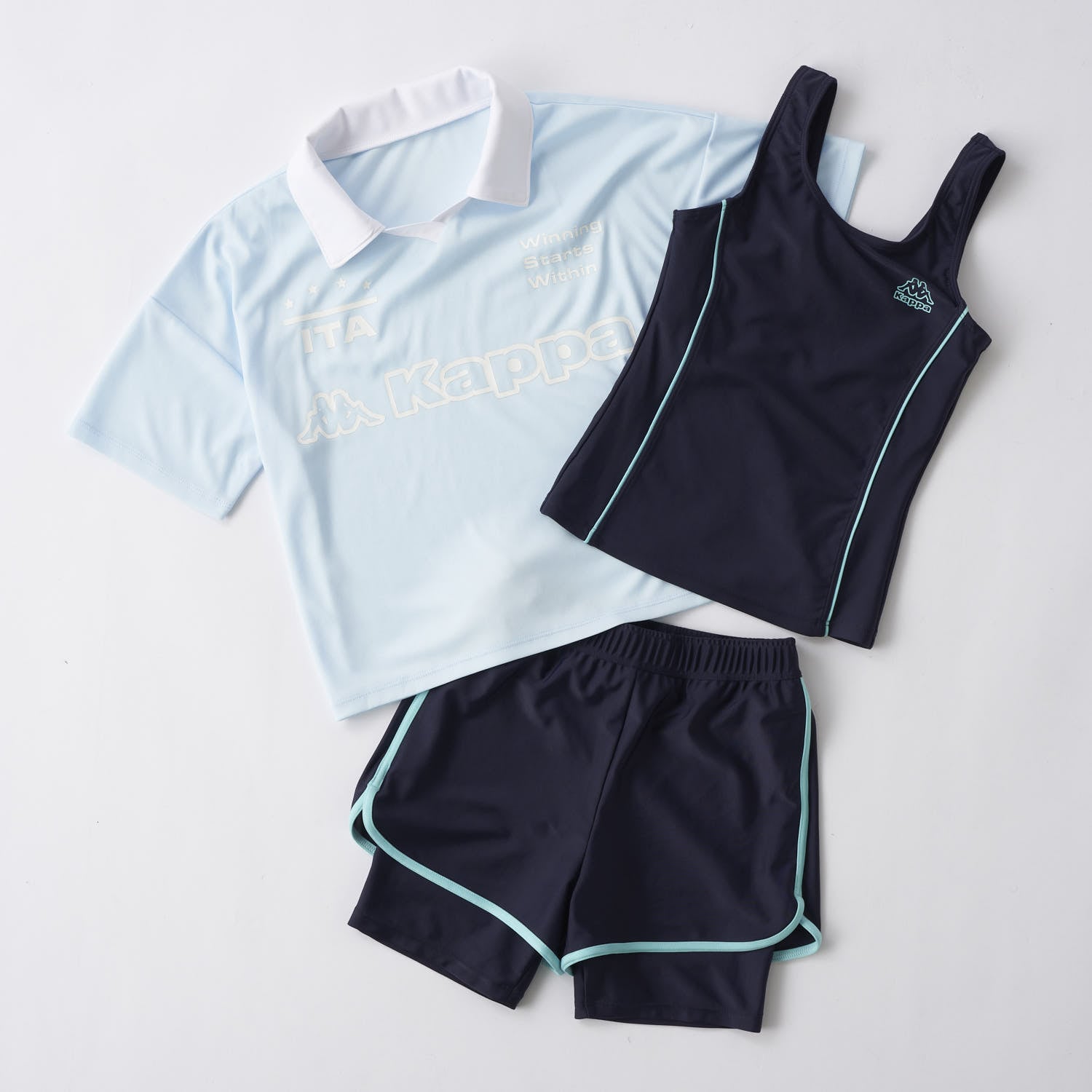 【Kappa】Tシャツセットオンスクール水着