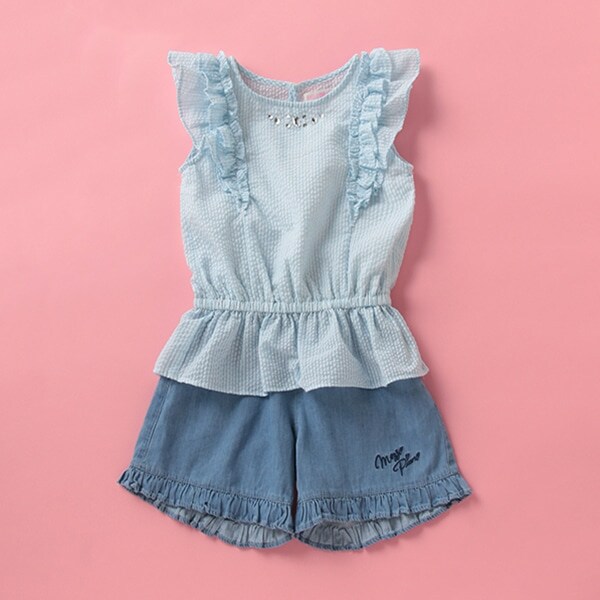 ビジューつきフリルセットアップ