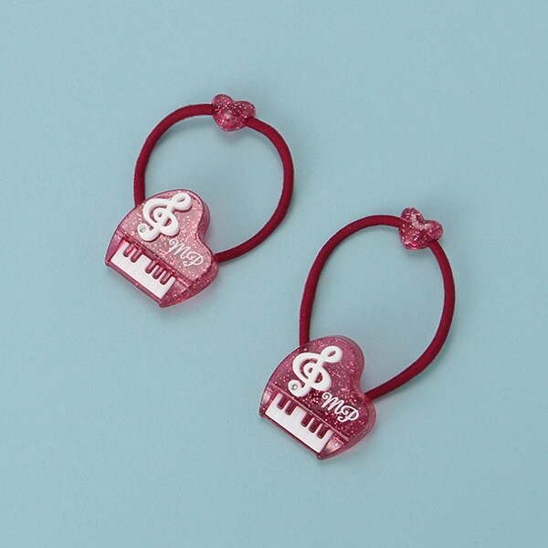 ラメ入りピアノヘアポニー2個セット