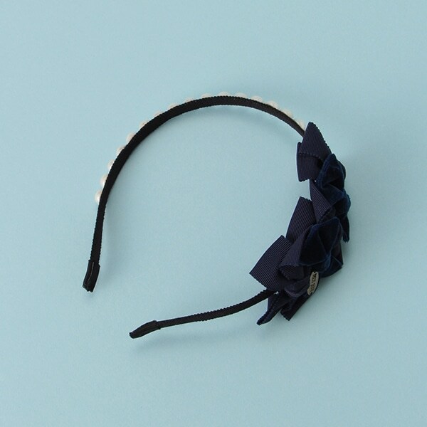 フェイクパールつきリボンカチューシャ