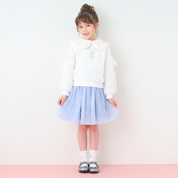 トゥシューズ刺しゅうチュールスカート