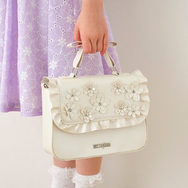 花モチーフスカラップショルダーバッグ