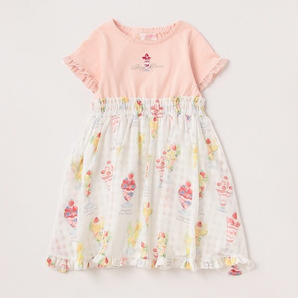 フルーツパフェ柄ドッキングワンピース