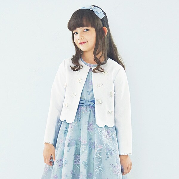 花モチーフ裾スカラップ　ジャケット