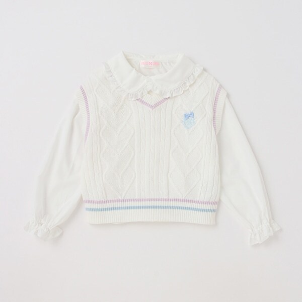 ブラウス＆ニットベストセット