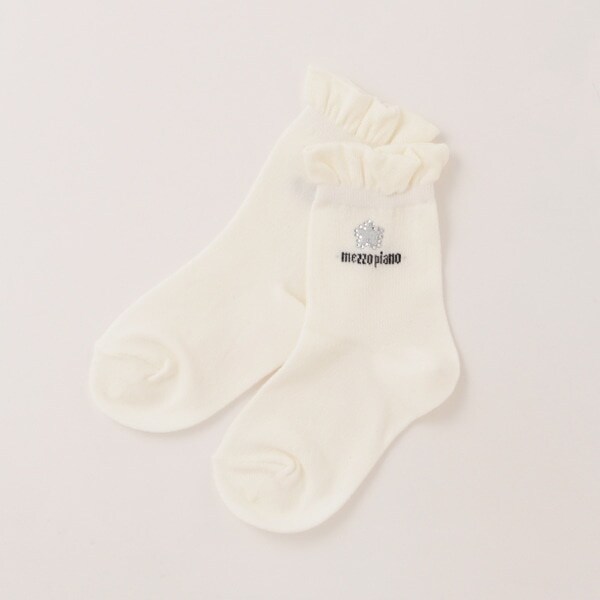 花ラインストーンつきソックス【日本製】