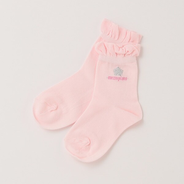 花ラインストーンつきソックス【日本製】