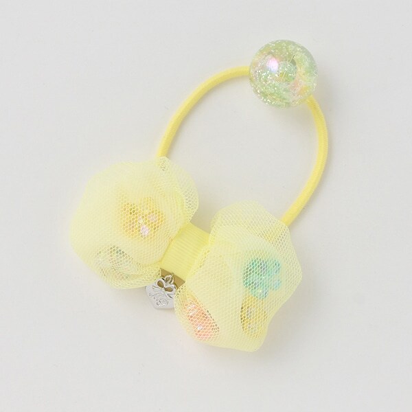 ぷっくりリボンお花ヘアポニー