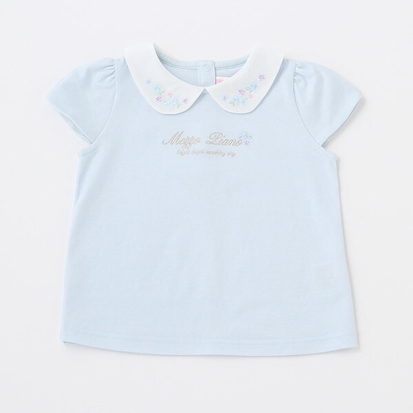 花刺しゅう衿つき　Tシャツ