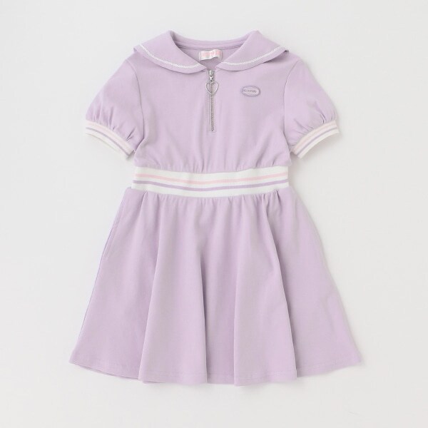 ハーフジップ　セーラーワンピース