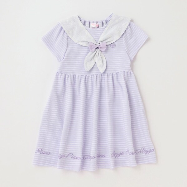 リップルボーダー　セーラーカラーワンピース