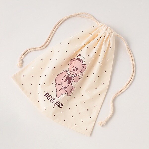 【WEB限定】【メゾピアノ】ドット&クマ柄巾着