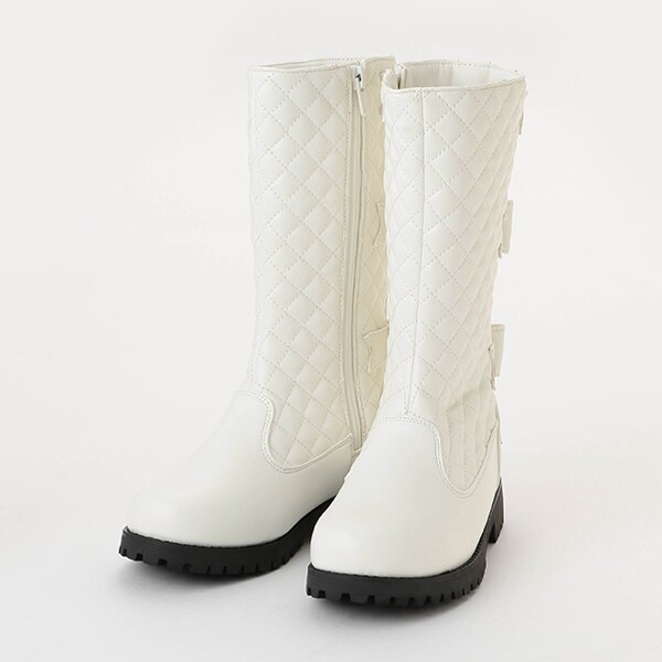 後ろリボンキルト　ロングブーツ