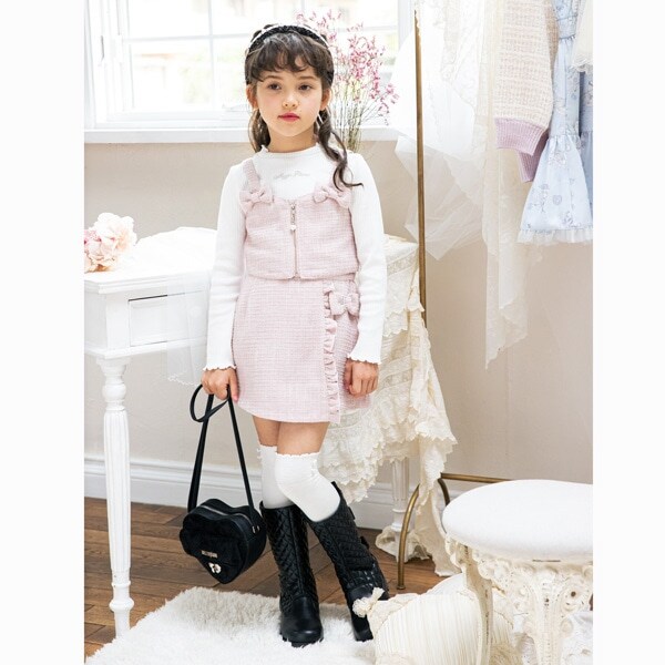 ツィードビスチェ×キュロットスカート　セットアップ