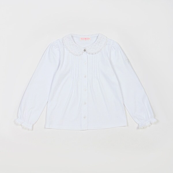 レース衿　カットソーブラウス