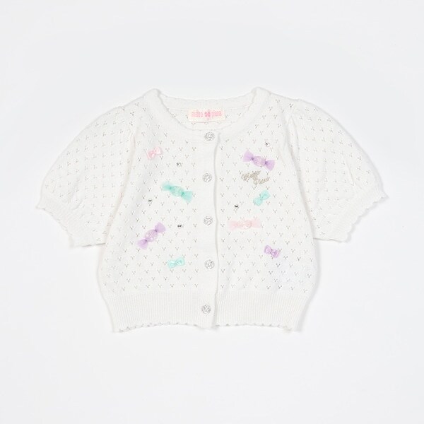 キャンディ　半袖ニットカーディガン