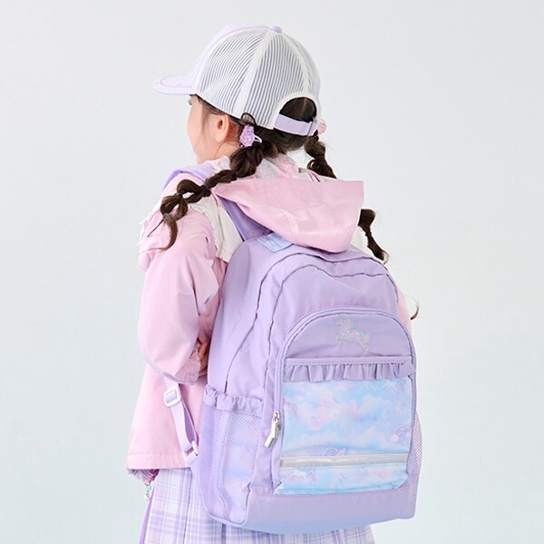 シャボン玉ユニコーン柄　ナイロンリュック　大