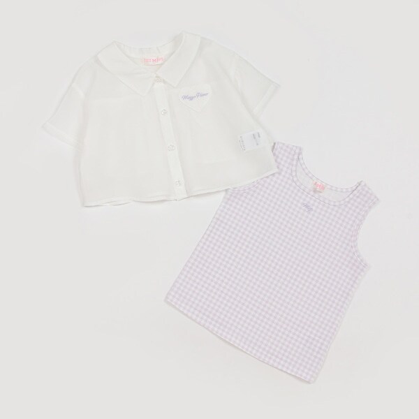 シアーシャツ＆タンクトップセット