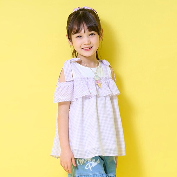 肩リボン　レイヤードチュニック