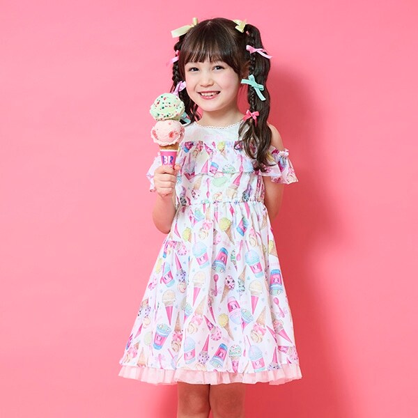 【サーティワン アイスクリーム】柄　肩開きワンピース