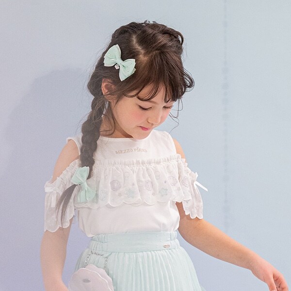 キラキラリボン　ヘアクリップ2個セット