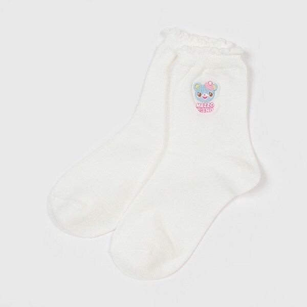 ミミポポ　ワンポイント刺しゅう　ソックス【日本製】
