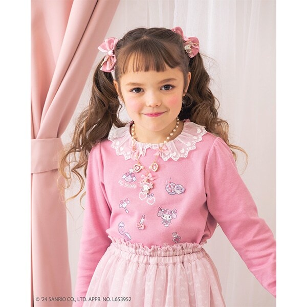 【おめかしマイメロディ】衿レース　長袖Tシャツ