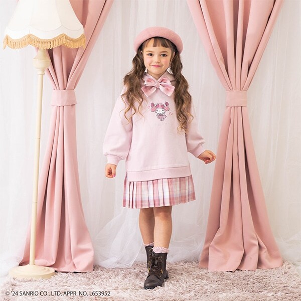 【おめかしマイメロディ】裾プリーツ　パーカワンピース