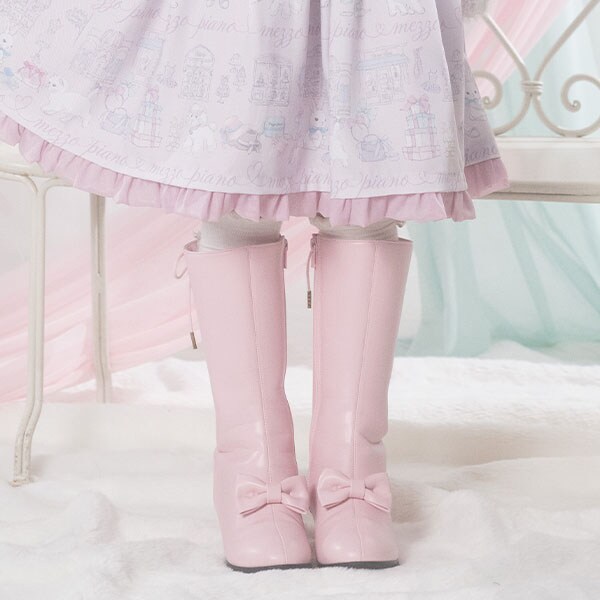 後ろ編み上げ　ロングブーツ