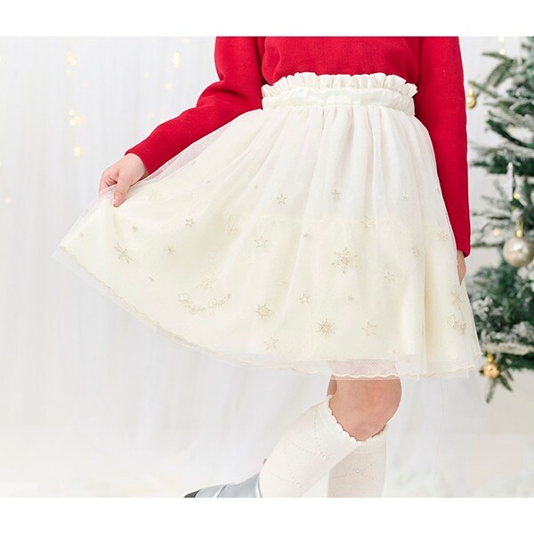 スノー刺繍　チュールスカート