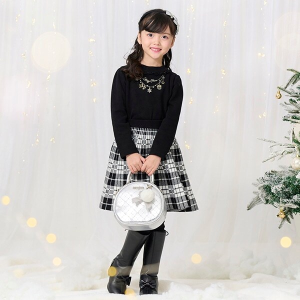 チェックジャガード　ニットスカート