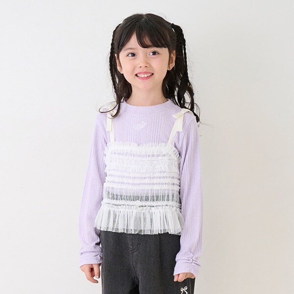 チュールビスチェ＆長袖Tシャツセット