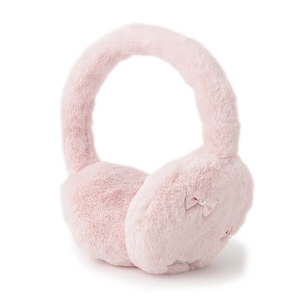 リボン　フェイクファー　イヤマフ