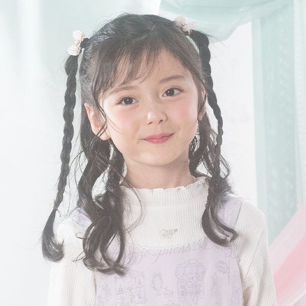 ビーズリボン　ヘアポニー2個セット