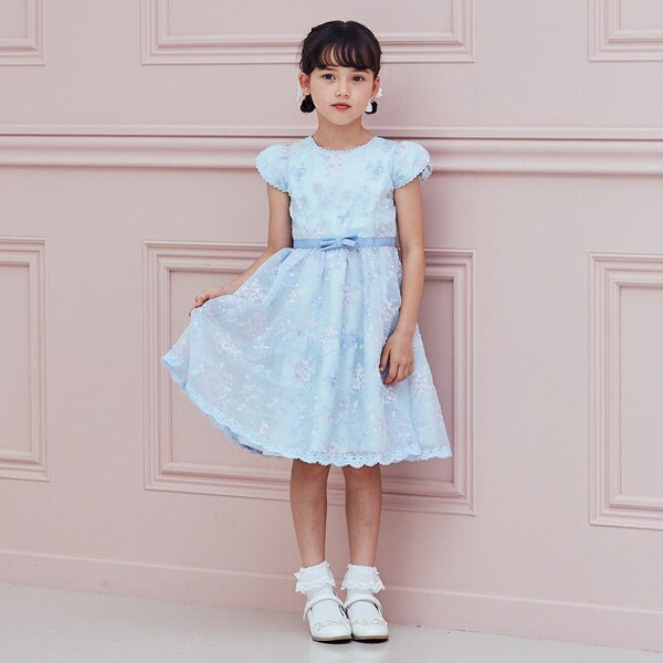 花ブーケレース刺しゅうワンピース