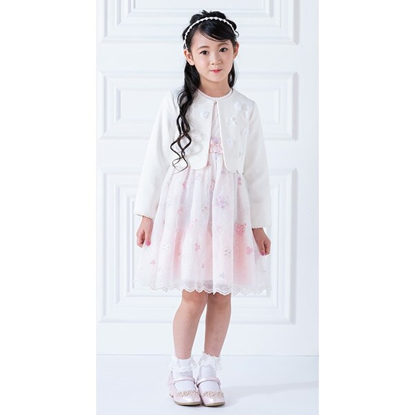 花刺繍チュールレース　ワンピース