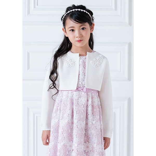 ビジュー花刺しゅう　ニットボレロ