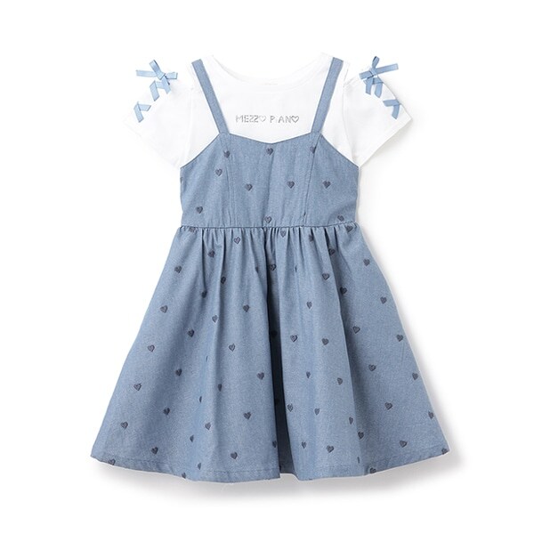 肩開きTシャツ＆キャミワンピースセット