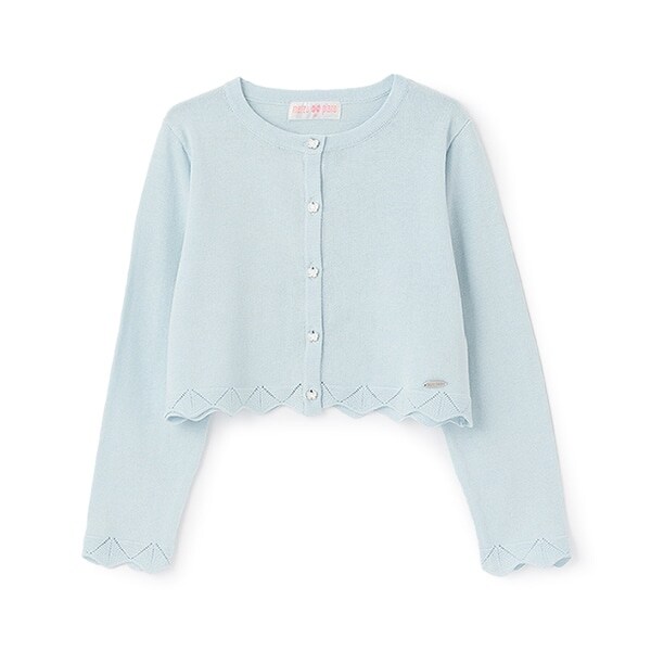 透かしスカラップ　ニットボレロ