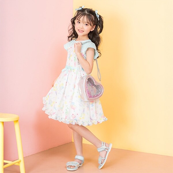 フルーツシャーベット柄　ワンピース