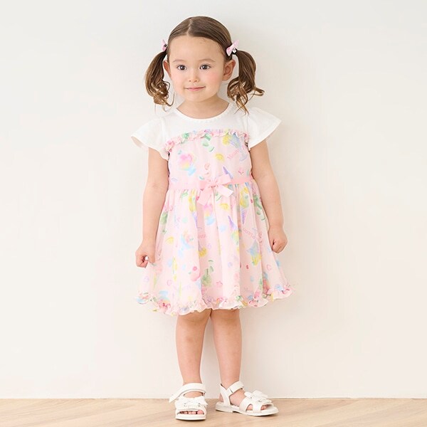 フルーツシャーベット柄　ワンピース