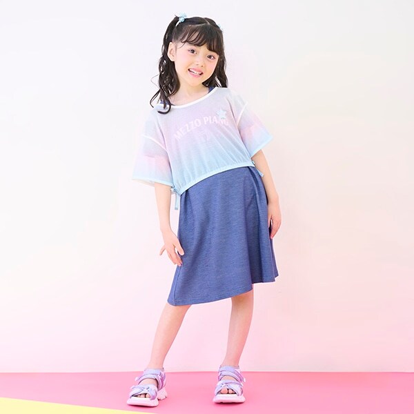 グラデーションメッシュ＆ワンピースセット