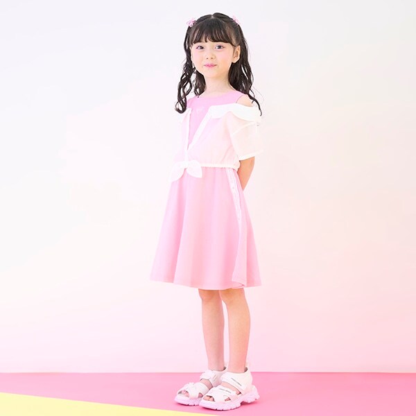 シアーシャツ　ドッキングワンピース