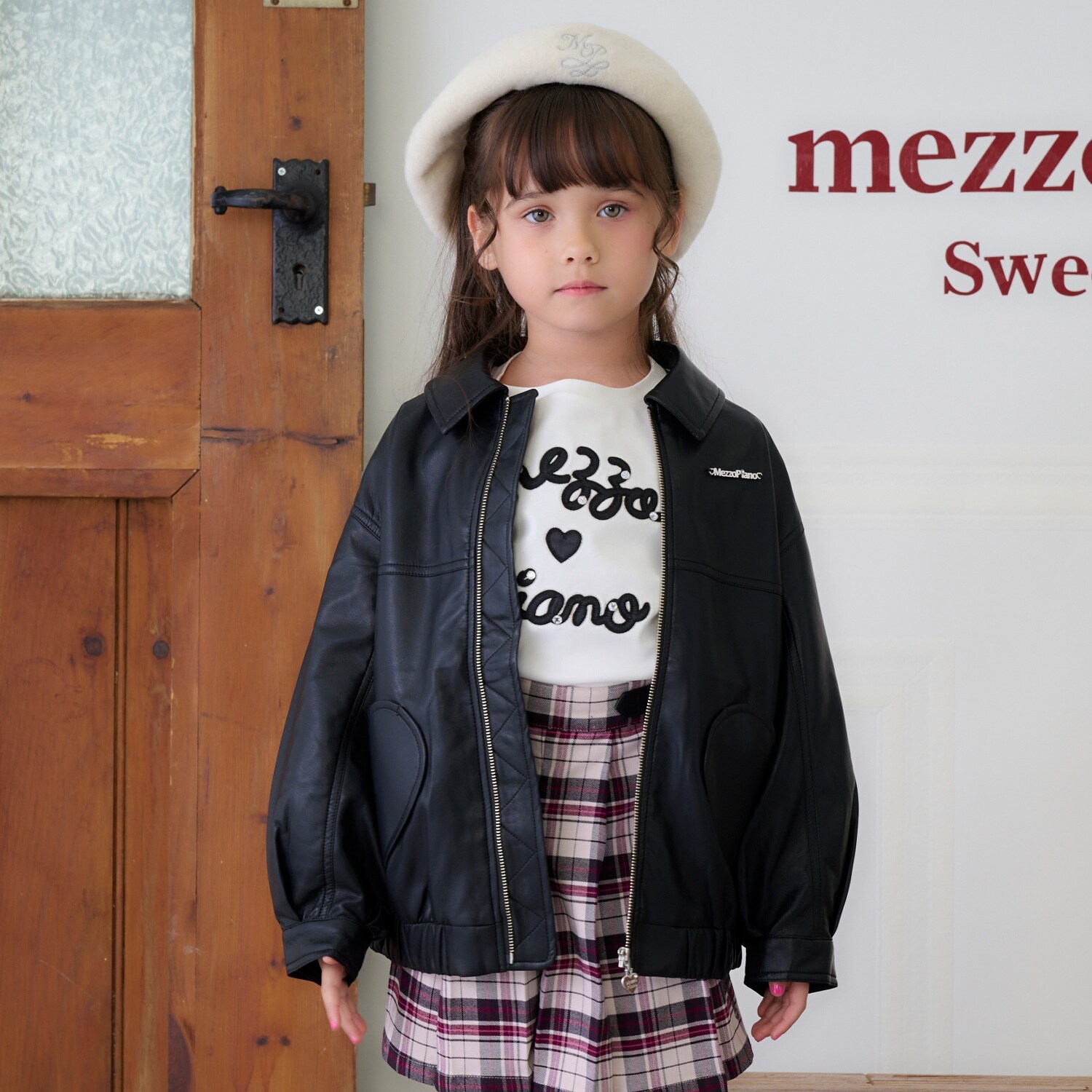 オーバーサイズ　合皮ブルゾン